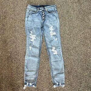 Judy Blue Summer Splash Hi Waist Skinny Jean SZ 3